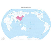 世界地圖（英文版） 1:4100萬(wàn) 對(duì)開(kāi)，輪廓圖
