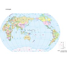 世界地图一 1:1.3亿 16开标准地图