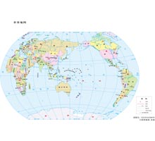 世界地图二 1:1.3亿 16开标准地图