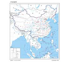 中国地图 1:3000万 16开标准地图
