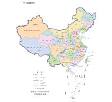 中国地图 1:3000万 16开标准地图