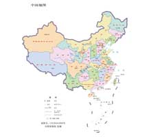 中国地图 1:3000万 16开标准地图