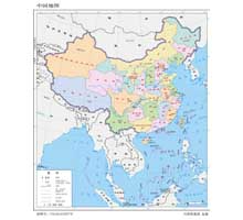 中国地图 1:3000万 16开标准地图