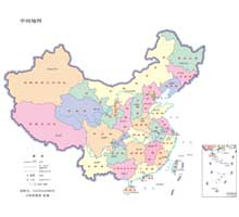 中国地图 1:2200万 16开标准地图