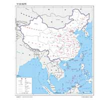 中国地图 1:3000万 16开标准地图