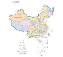 中国地图 1:3000万 16开标准地图