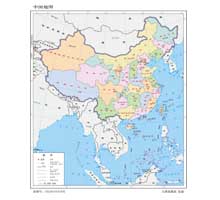 中国地图 1:3000万 16开标准地图