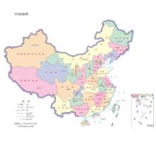 中国地图 1:2200万 16开标准地图