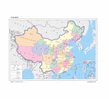 中国地图 1:2200万 16开标准地图