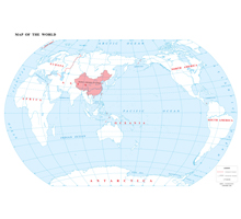世界地圖（英文版） 1:5700萬(wàn) 4開(kāi)，輪廓圖