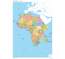 非洲地图 1:2350万 4开 分国设色