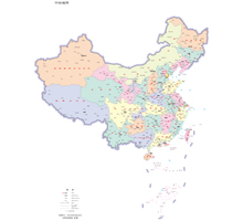 中国地图 1:1400万 4开标准地图