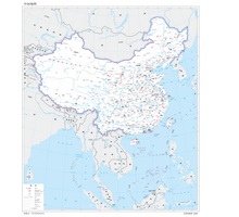中国地图 1:1400万 4开标准地图