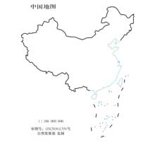 中国地图  1:1亿  5CM标准地图