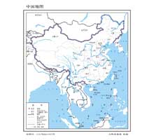 中国地图  1:6000万  64开标准地图