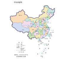 中国地图  1:6000万  64开标准地图