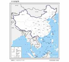 中国地图 1:6000万 64开标准地图