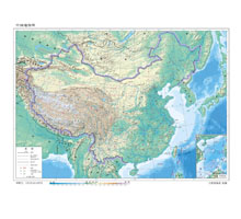 中国地势图 1:1600万 8开标准地图