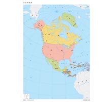 北美洲地图 1:3000万 8开 分国设色