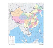 中国地图 1:2000万 8开标准地图