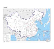 中国地图(英文版) 1:1600万 8开 界线版 有邻国 线划一