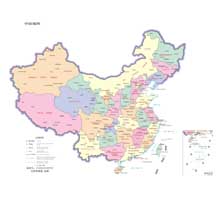 中国地图(英文版) 1:1600万 8开 分省设色 界线版 无邻国 线划一