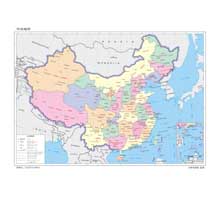 中国地图(英文版) 1:1600万 8开 分省设色 界线版 有邻国 线划一