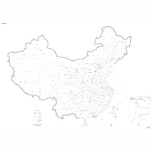 中国地图 1∶740万 对开标准地图